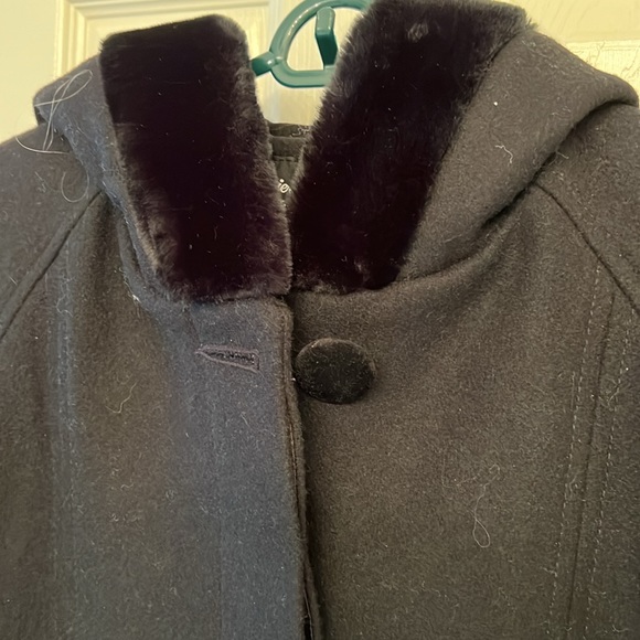 BEAUTIFUL STEPHANIE MATHEWS BLACK WOOL LONG DRESS COAT - Picture 3 of 7